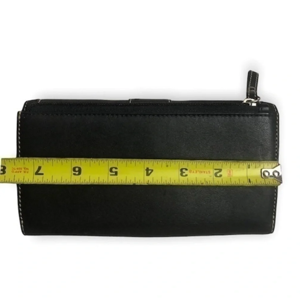 Coach black leather soho checkbook wallet